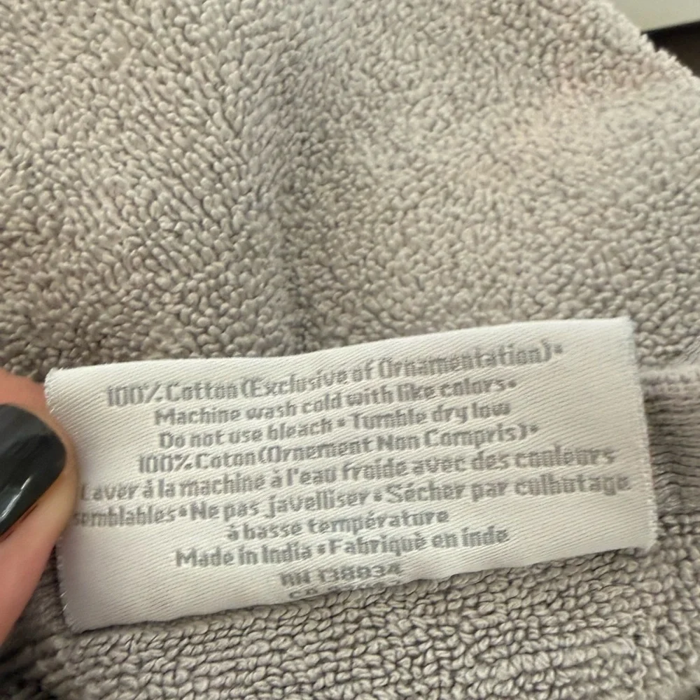 CARO HOME 8 PIECES GREY BATH COTTON TOWELS